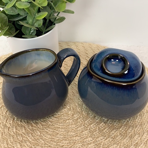 VTG Sango dusty blue creamer and sugar bowl set - Picture 14 of 14